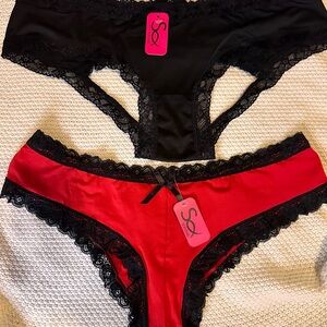 Seductive Black and Red Lace Panties